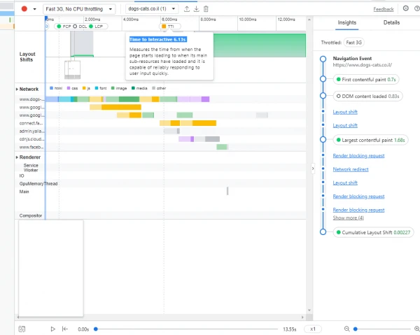 New design for google chrome's perfomance tab